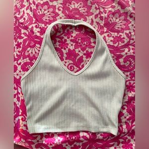 SHEIN S White/Black Halter Top